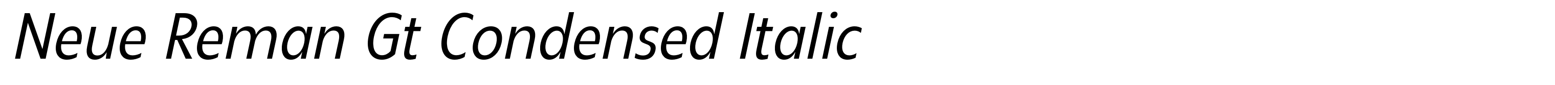 Neue Reman Gt Condensed Italic